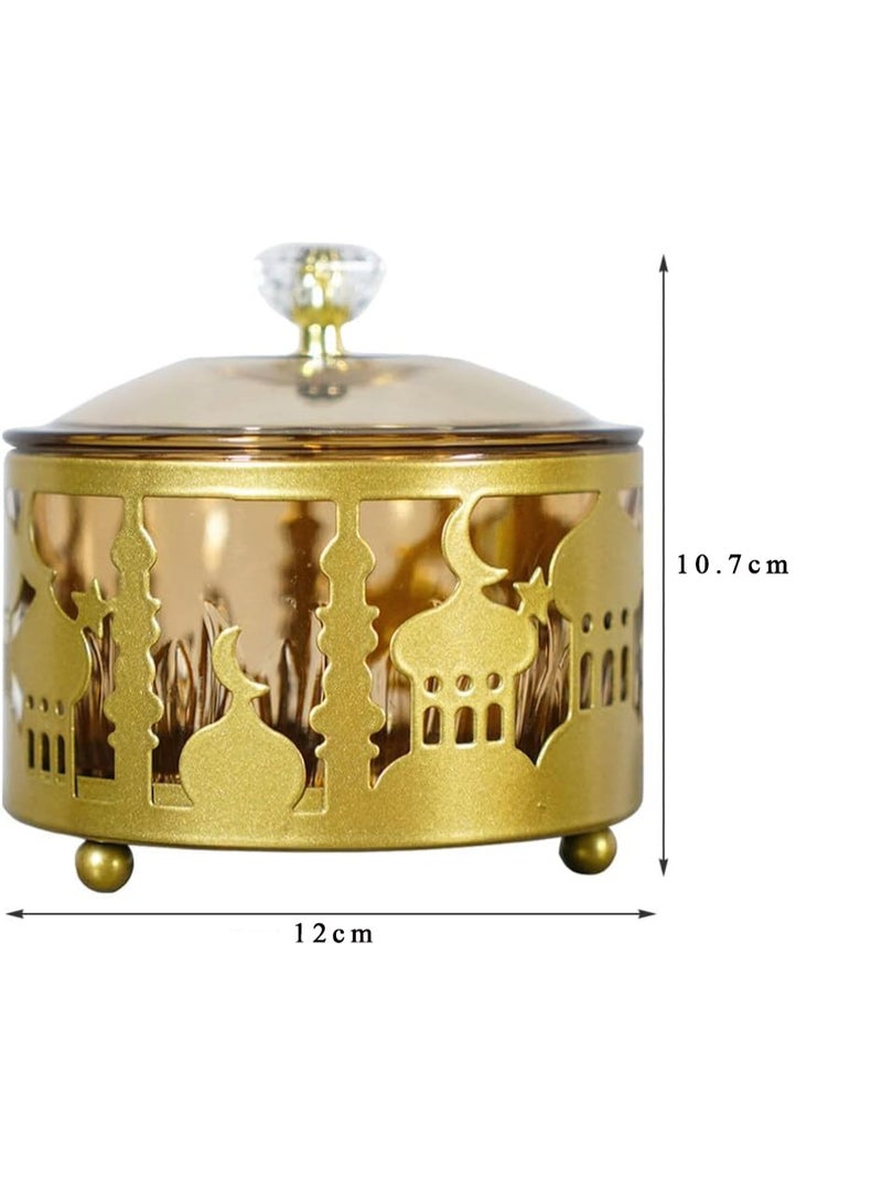 CityRiya-Long Ramadan Dates Tray, Eid Snack Serving Tray, Gold Cookie Boxes, Nuts Candy Snacks Plate for Ramadan, Fruit Tea Serving Trays, Decorative Food Storage Container for Dates, Nuts, Coffee (YB-Candy01L) - Image 2